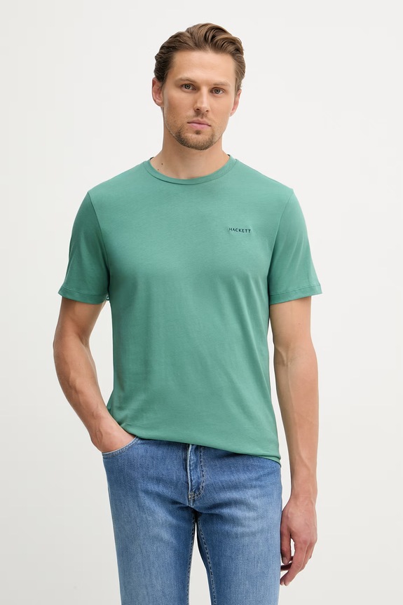 Hackett London t-shirt Ανδρικό βαμβακερό τιρκουάζ HM5000092