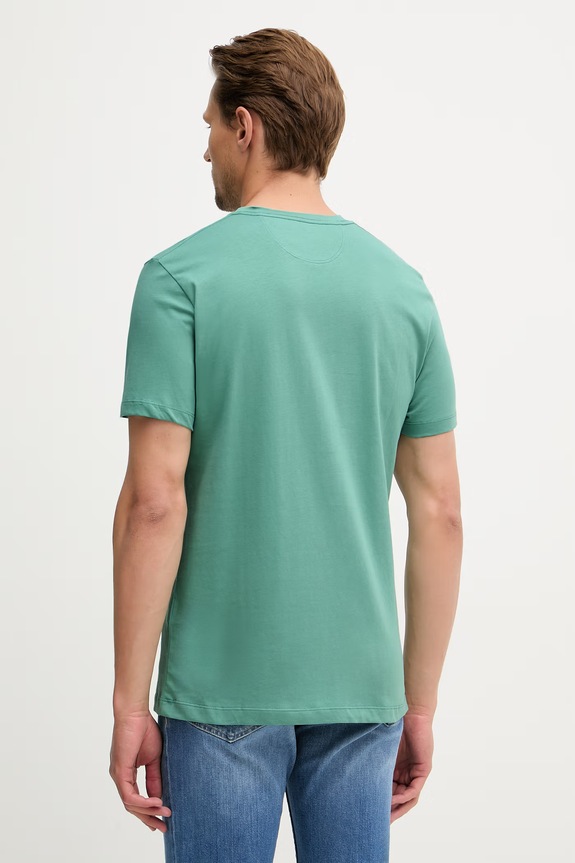 Ρούχα Hackett London t-shirt Ανδρικό βαμβακερό HM5000092 τιρκουάζ