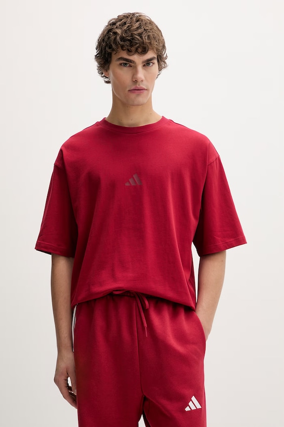 Βαμβακερό μπλουζάκι adidas βαμβάκι κόκκινο KD7647