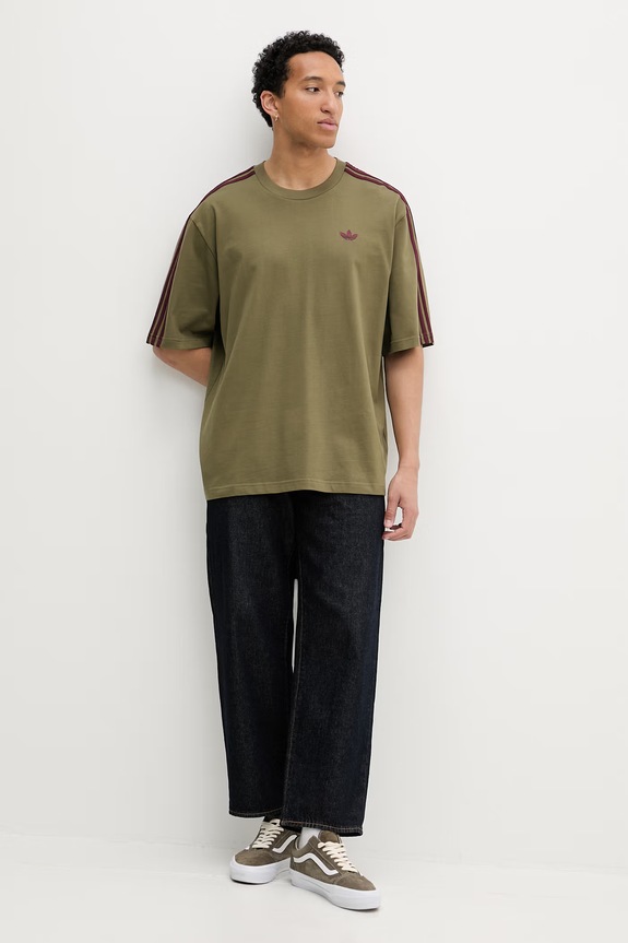 adidas Originals T-shirt męski bawełniany KE1590 zielony SS26