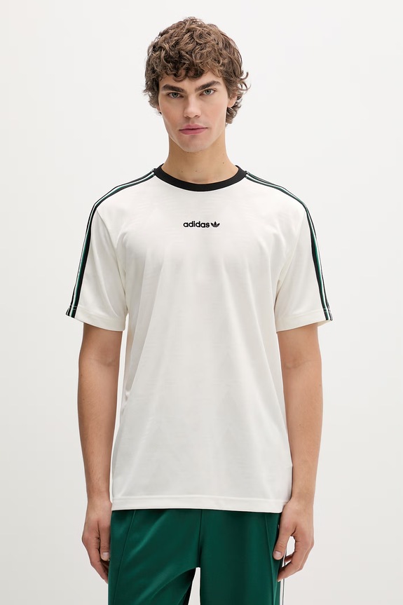 Μπλουζάκι adidas Originals απλικέ μπεζ KE2139