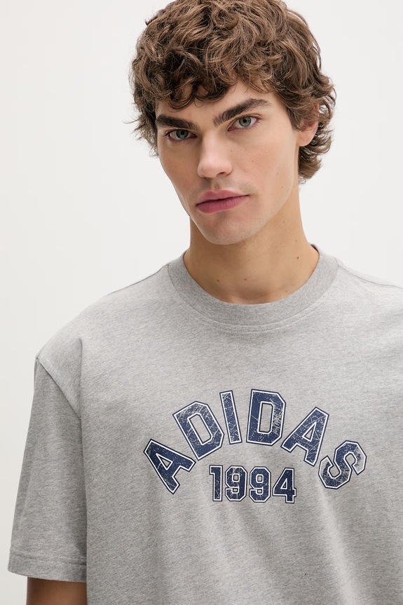 Pamučna majica adidas Originals siva KE2251