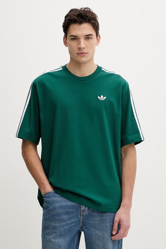 Bavlněné tričko adidas Originals kulatý tyrkysová KE2911