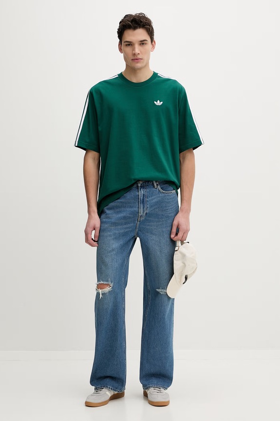 Bavlněné tričko adidas Originals KE2911 tyrkysová SS26