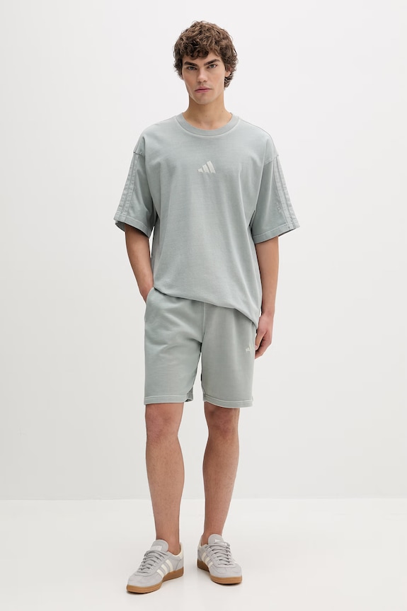 Bombažna kratka majica adidas KE5996 turkizna SS26