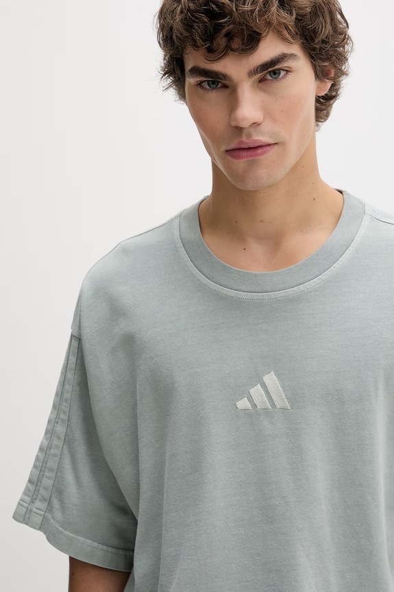 Bombažna kratka majica adidas turkizna KE5996