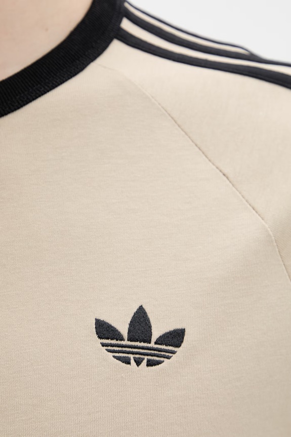 Βαμβακερό μπλουζάκι adidas Originals KE7964 μπεζ