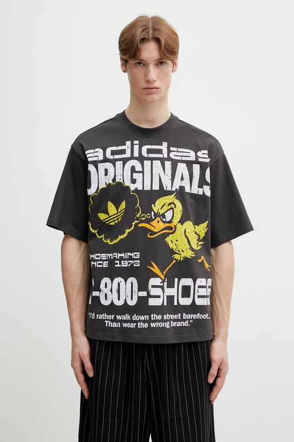 adidas Originals t-shirt bawełniany nadruk szary KG6438