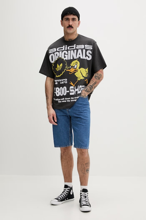adidas Originals tricou din bumbac KG6438 gri SS26