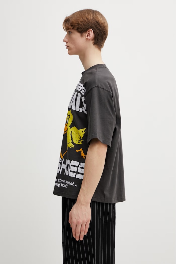 adidas Originals t-shirt bawełniany KG6438 szary SS26