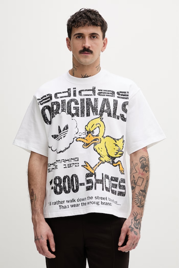 Bavlnené tričko adidas Originals relaxed biela KG6439