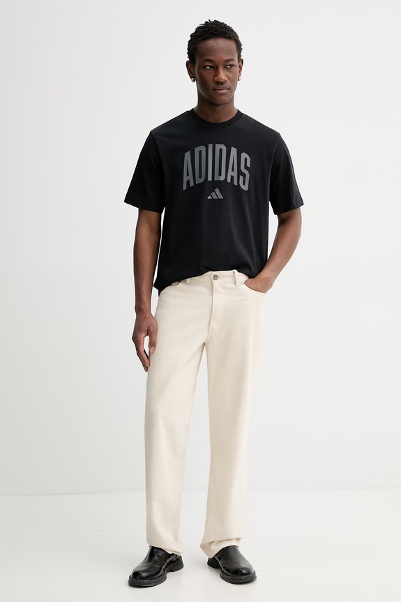 adidas t-shirt bawełniany KH4592 czarny SS26