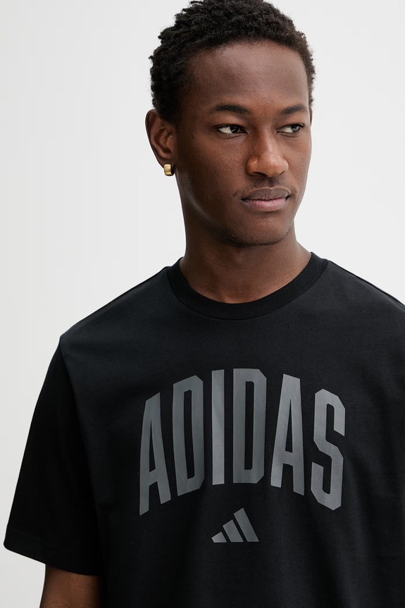 adidas t-shirt bawełniany czarny KH4592
