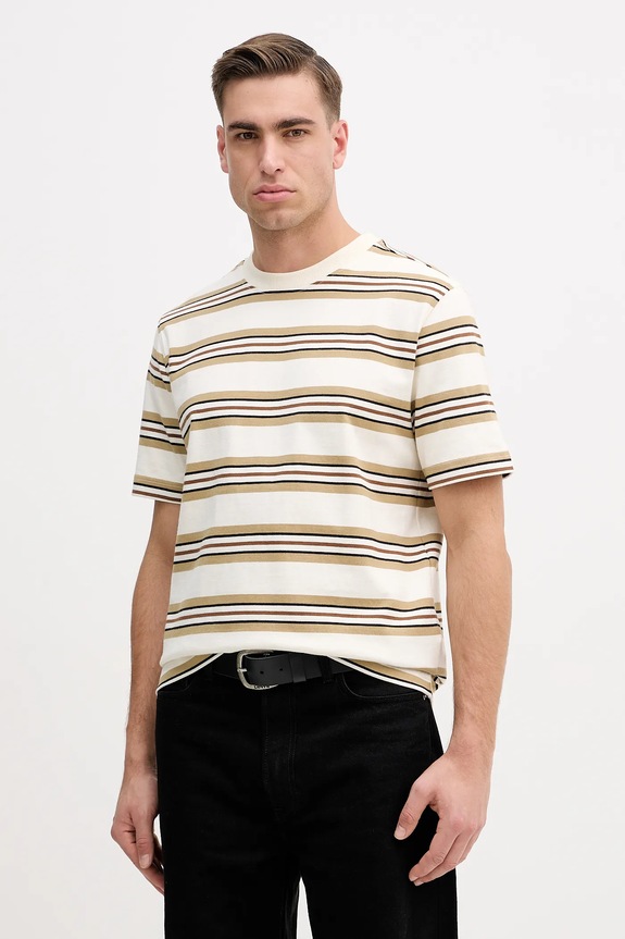 Barbour tricou din bumbac Sandwick model fin bej MTS1530