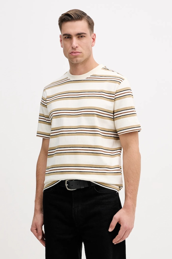 Barbour tricou din bumbac Sandwick model fin bej MTS1530