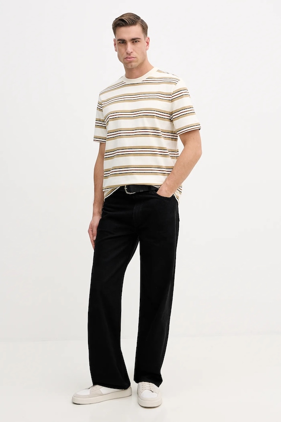 Barbour tricou din bumbac Sandwick MTS1530 bej SS26