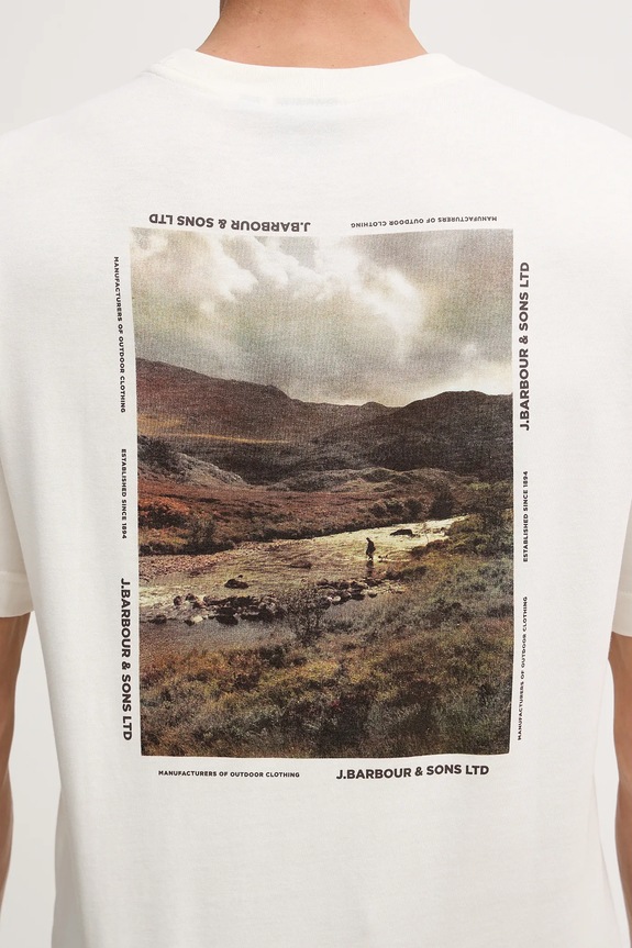Bavlnené tričko Barbour Parkend MTS1541 béžová