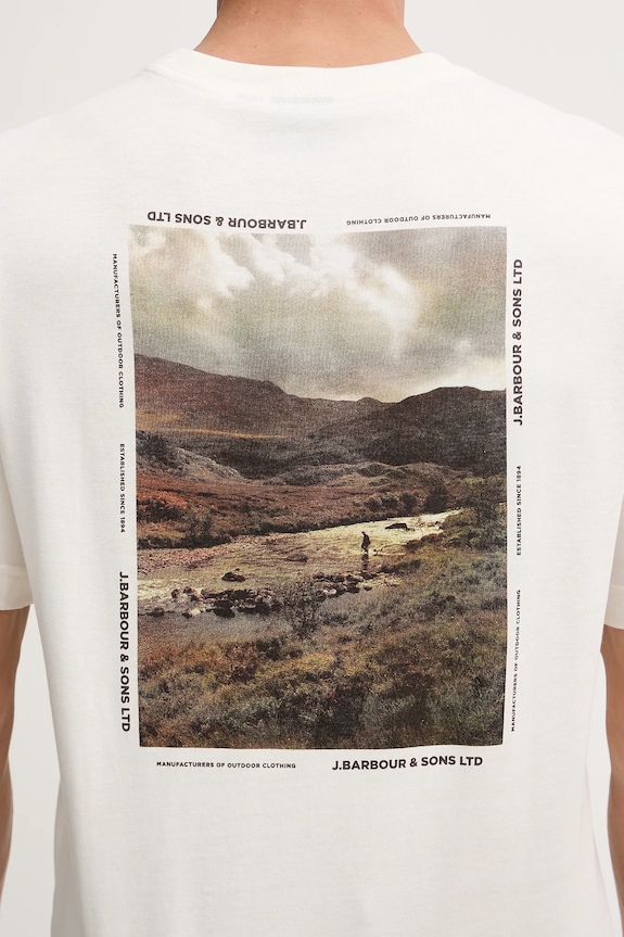 Bavlnené tričko Barbour Parkend MTS1541 béžová
