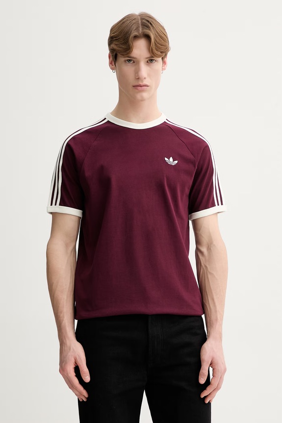 adidas Originals tricou din bumbac imprimeu burgundia KQ9639