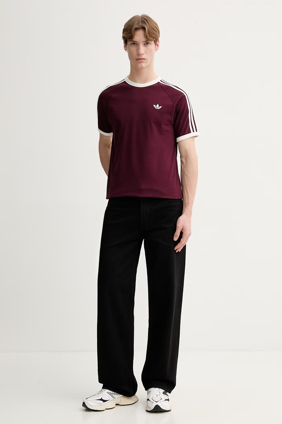 adidas Originals tricou din bumbac KQ9639 burgundia SS26