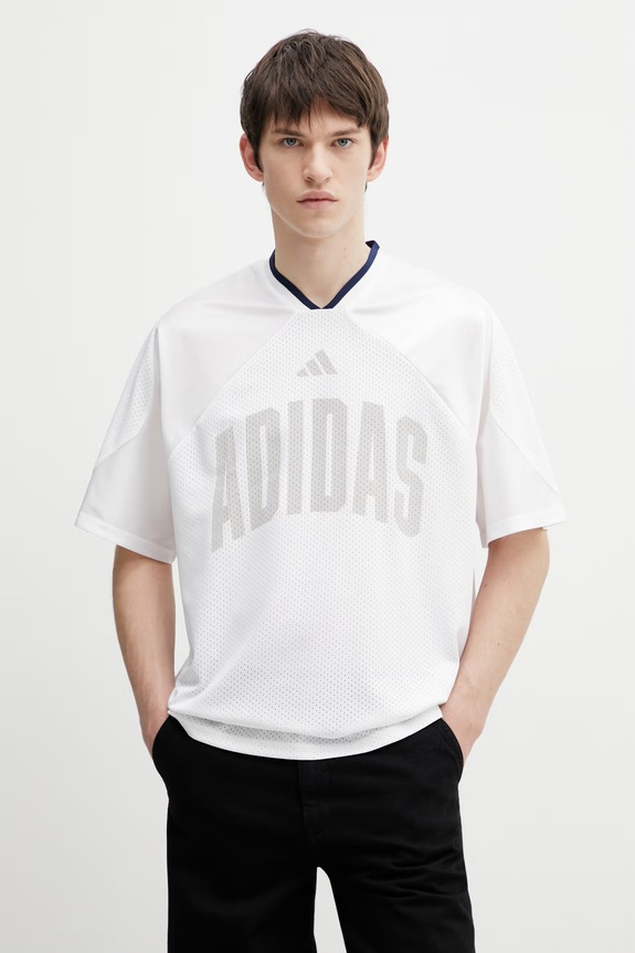 adidas t-shirt scollo a V bianco KS5426.