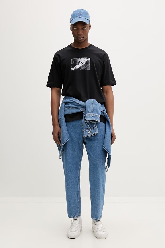 adidas Originals tričko pánske bavlnené KS7611 čierna SS26