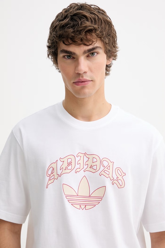 Βαμβακερό μπλουζάκι adidas Originals λευκό KS7613