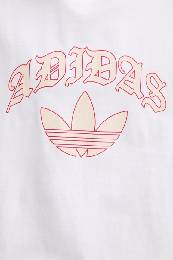 Βαμβακερό μπλουζάκι adidas Originals KS7613 λευκό