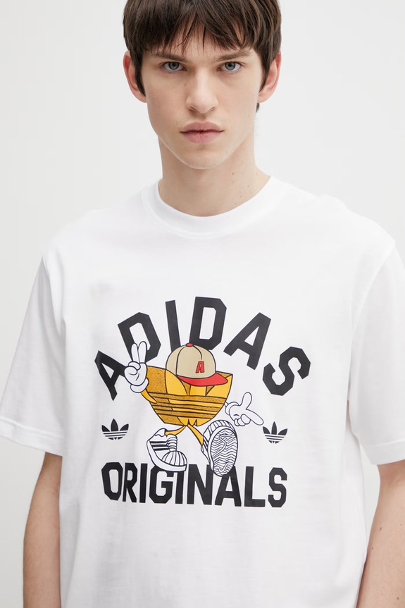 Βαμβακερό μπλουζάκι adidas Originals λευκό KS7616