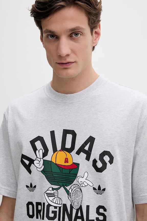 Бавовняна футболка adidas Originals сірий KS7617