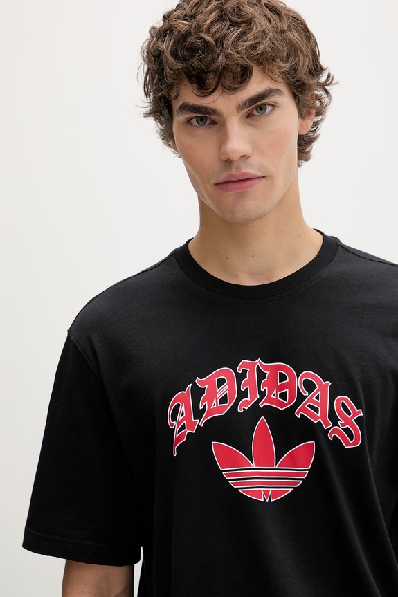 Βαμβακερό μπλουζάκι adidas Originals μαύρο KS7618