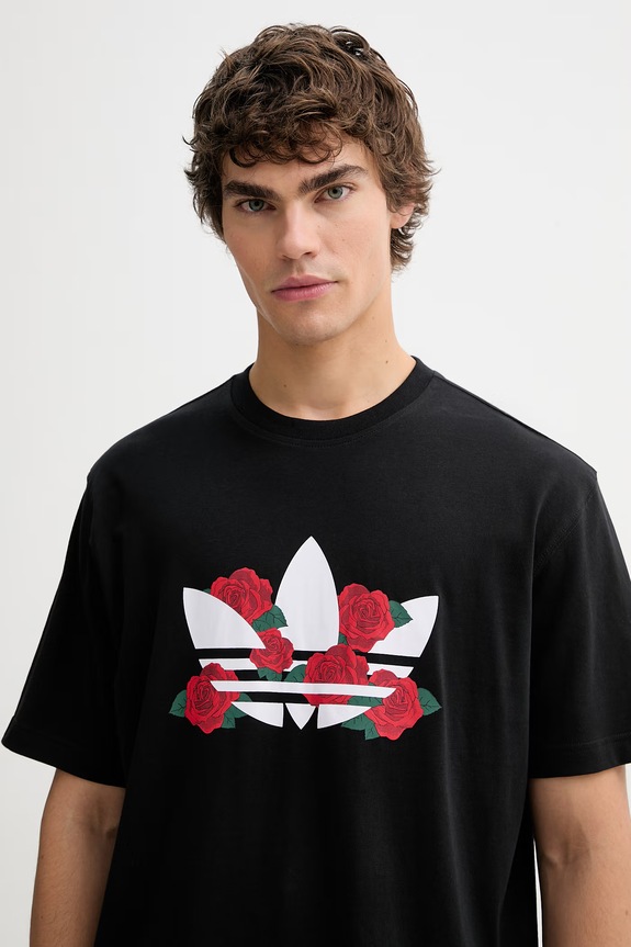 Βαμβακερό μπλουζάκι adidas Originals μαύρο KS7621