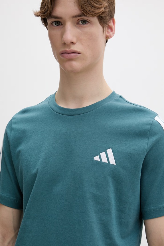 Bavlněné tričko adidas tyrkysová KT0559