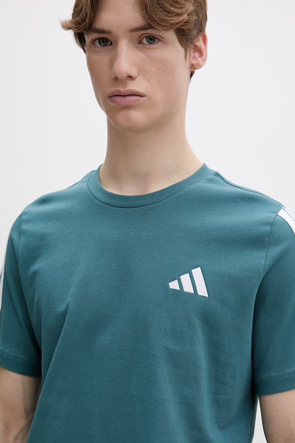 Bavlněné tričko adidas tyrkysová KT0559