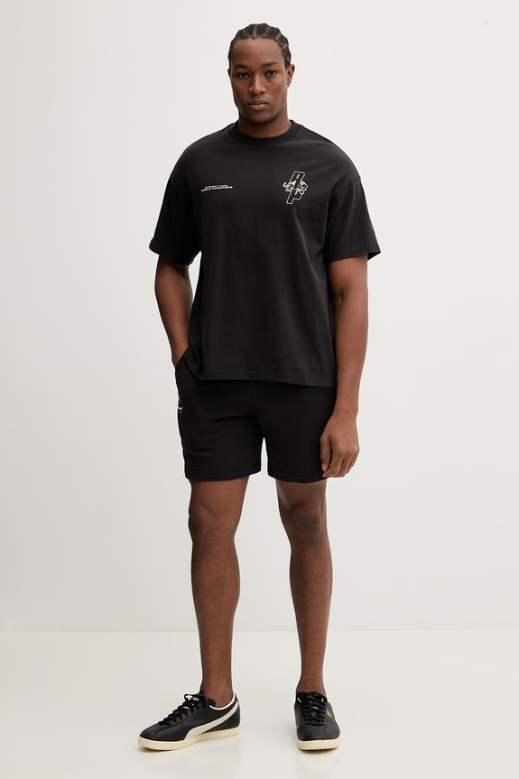 Puma t-shirt bawełniany Represent 635798 czarny SS26