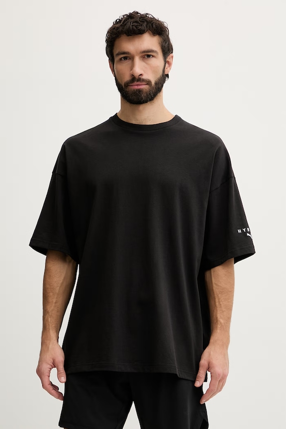 Puma tréningové tričko pánske bavlnené City lifestyle HYROX čierna 528131