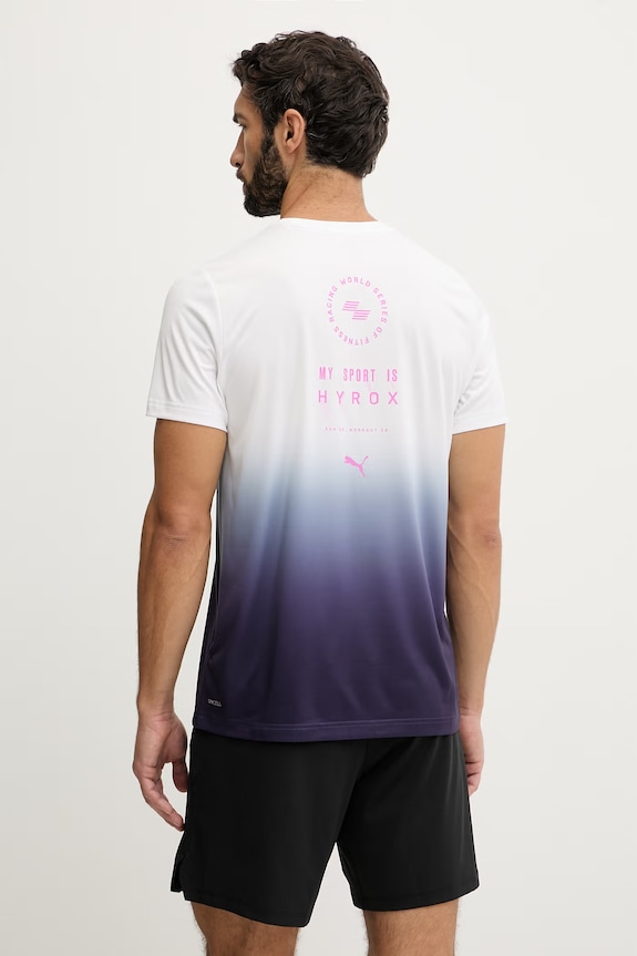 Puma t-shirt treningowy Graphic HYROX wzorzyste biały 528519
