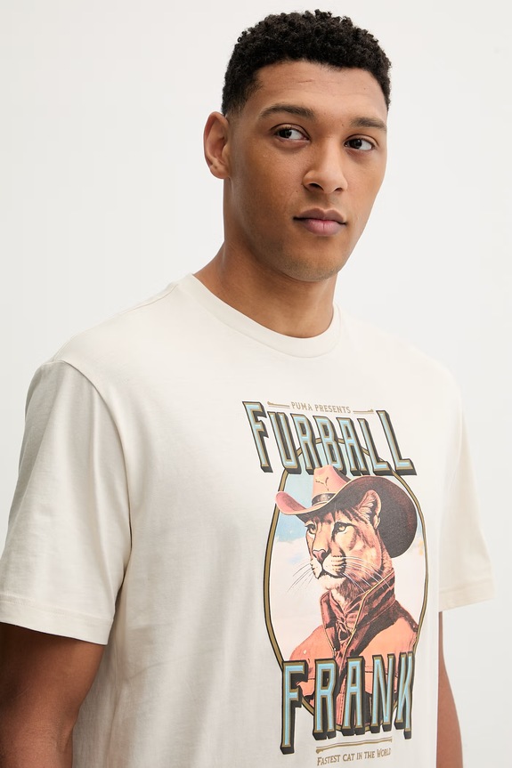 Bavlnené tričko Puma GRAPHIC béžová 634434
