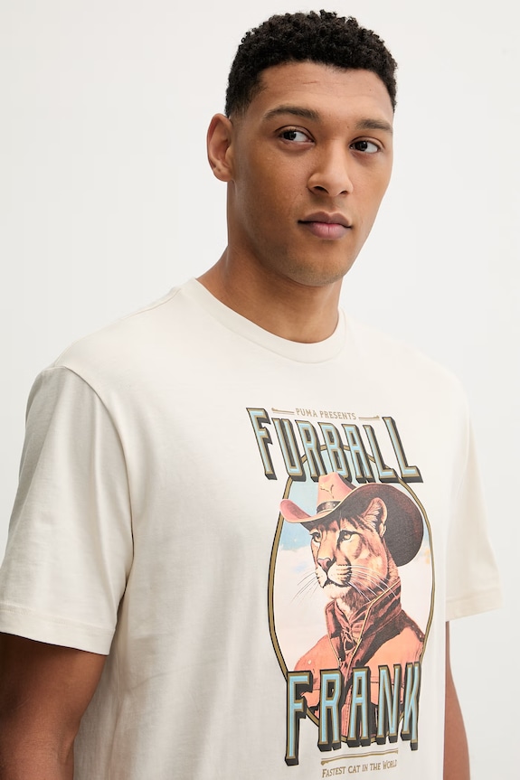 Bavlnené tričko Puma GRAPHIC béžová 634434