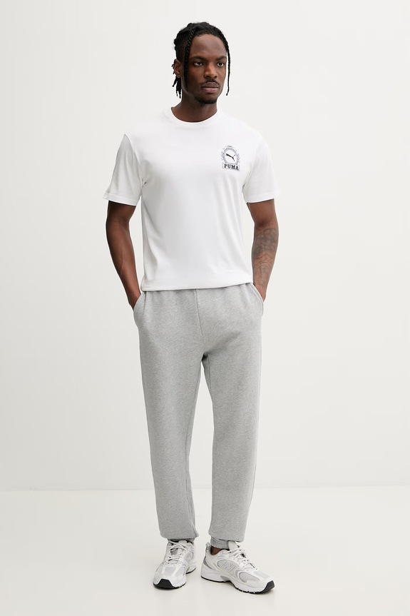 Puma t-shirt męski bawełniany GRAPHIC 634437 biały SS26