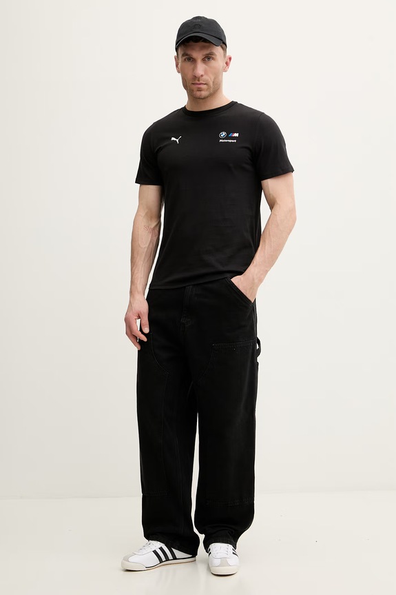 Bavlnené tričko Puma BMW Essential Logo 634897 čierna SS26
