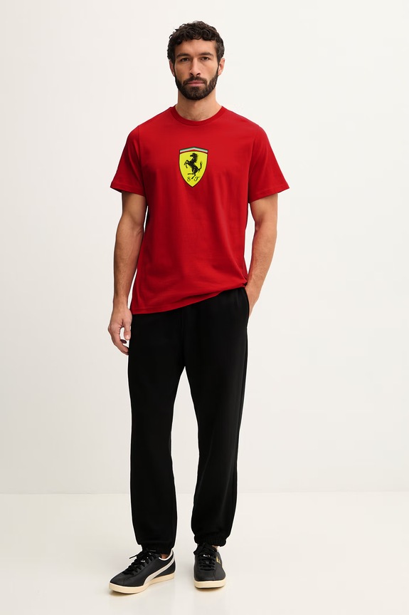 Bavlnené tričko Puma Ferrari 635310 červená SS26