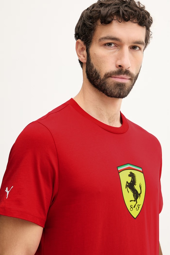 Bavlnené tričko Puma Ferrari červená 635310