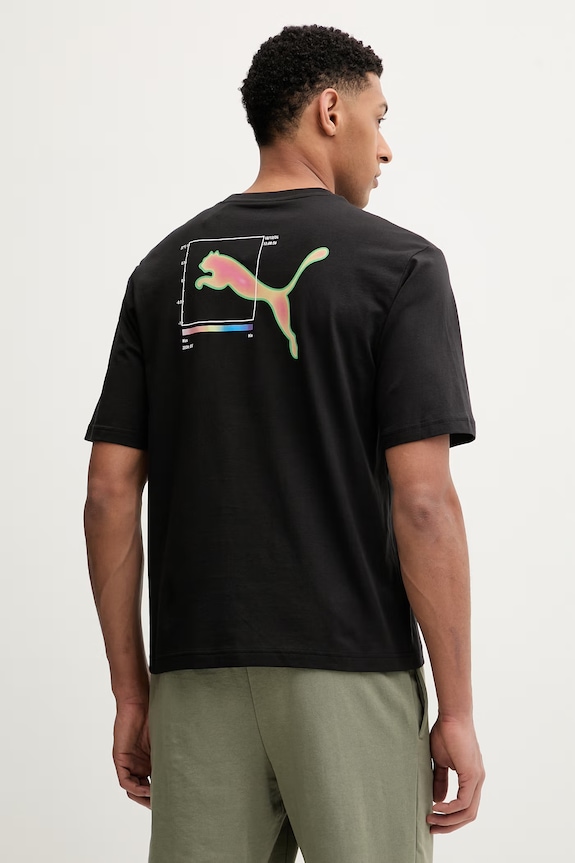 Bavlnené tričko Puma GRAPHIC potlač čierna 691783