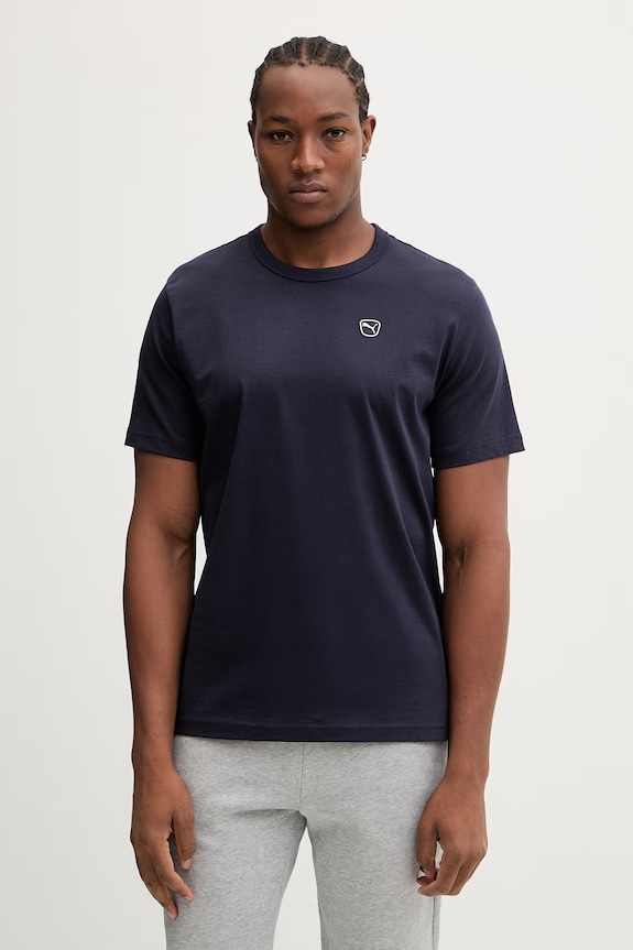 Bavlněné tričko Puma Essential elevated hladký námořnická modř 692054