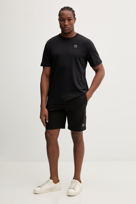 Puma t-shirt bawełniany Essential elevated 692054 czarny SS26