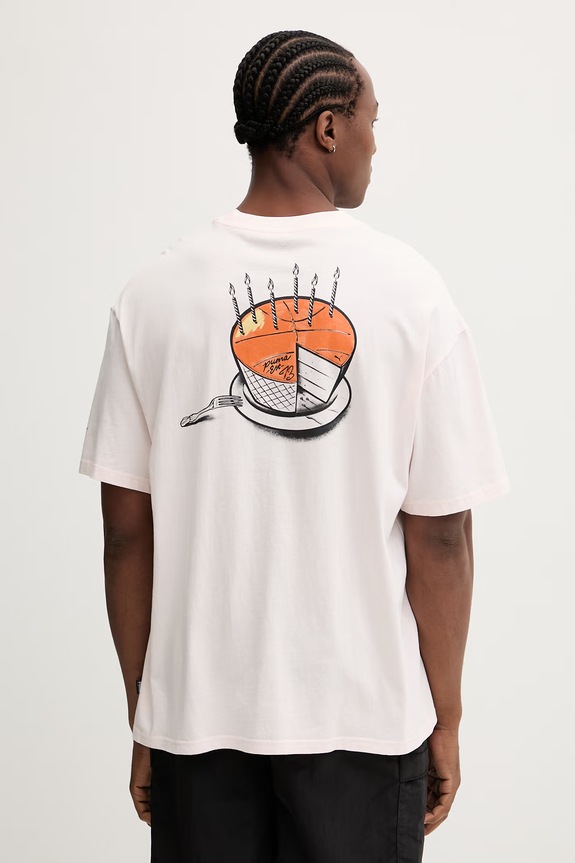 Puma tricou din bumbac Junior Varsity Tee print roz 692310