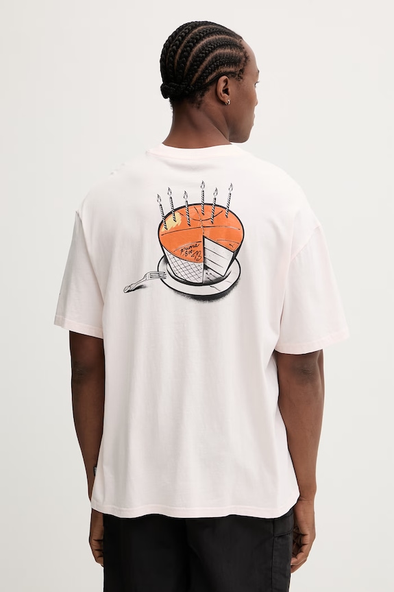 Puma tricou din bumbac Junior Varsity Tee print roz 692310