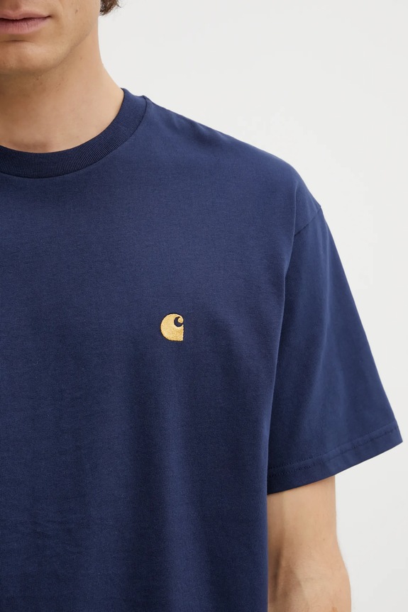 Carhartt WIP cotton t-shirt SS Chase T-Shirt navy I026391.3H6XX