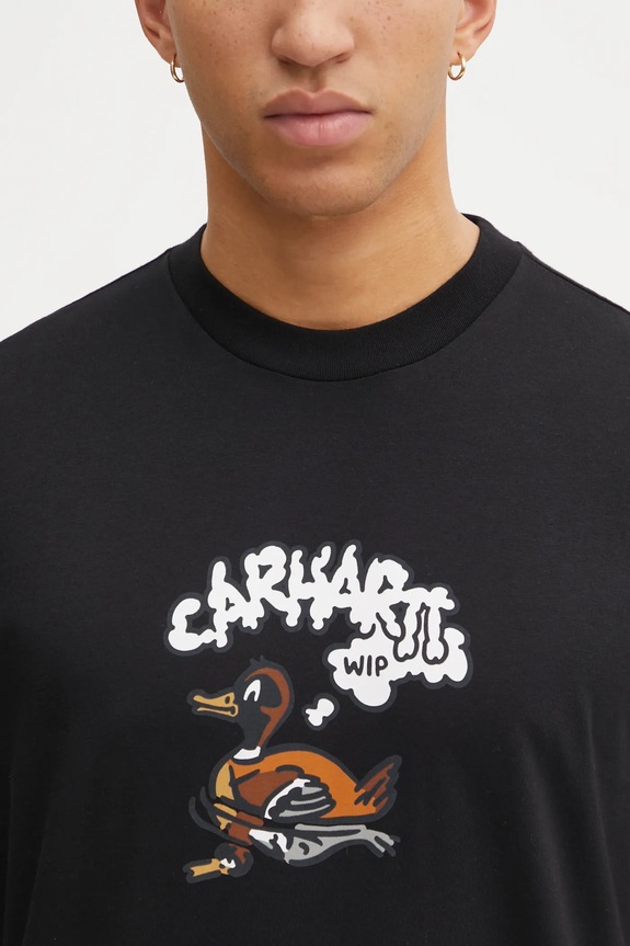 Бавовняна футболка Carhartt WIP SS Duck Duck T-Shirt чорний I036735.89XX